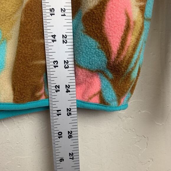 Patagonia Synchilla Fleece Womens Small Blue Tan Feather Dance Snap Close - Picture 5 of 7